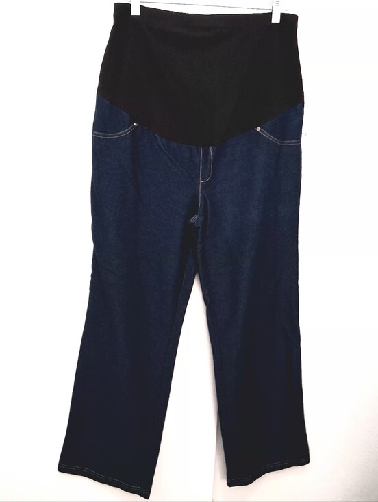 Time and Tru Denim - TIME & TRU Dark Blue Straight-Leg Maternity Jeans Size LARGE 12/14